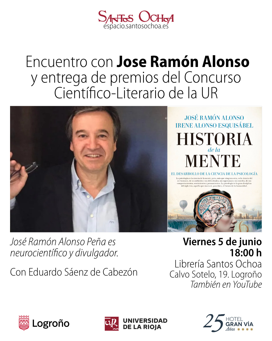 José Ramón Alonso y premios del Concurso Científico-Literario de la UR