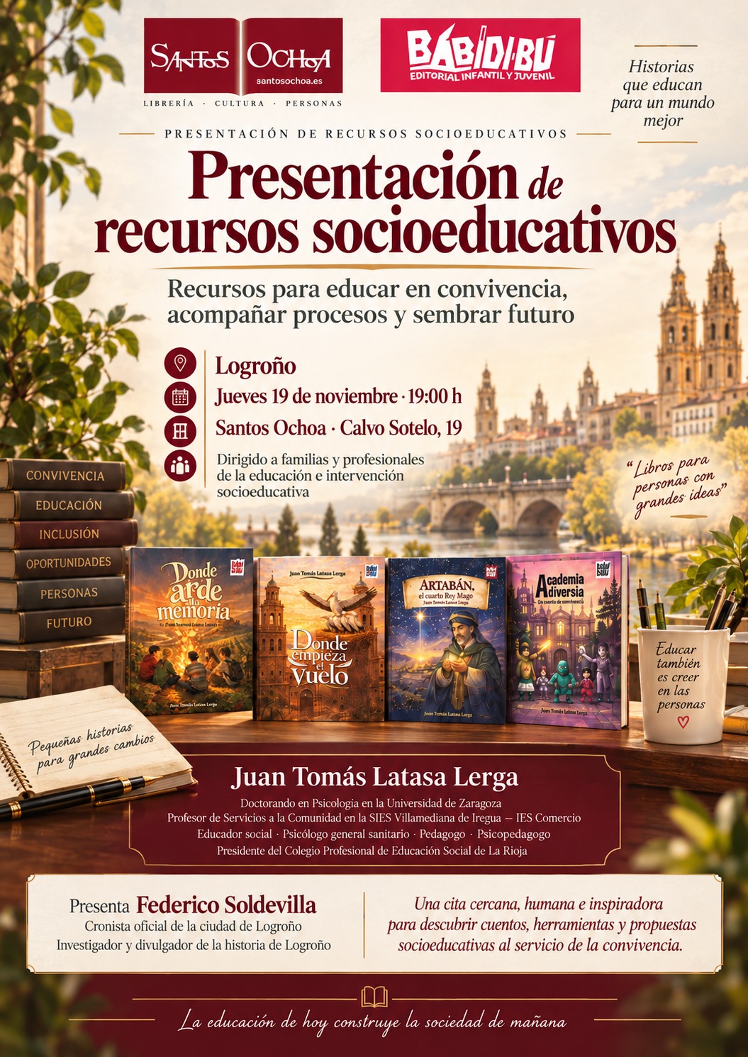 Juan Latasa presenta "Recursos educativos para educar en convivencia, acompañar procesos y sembrar futuro"